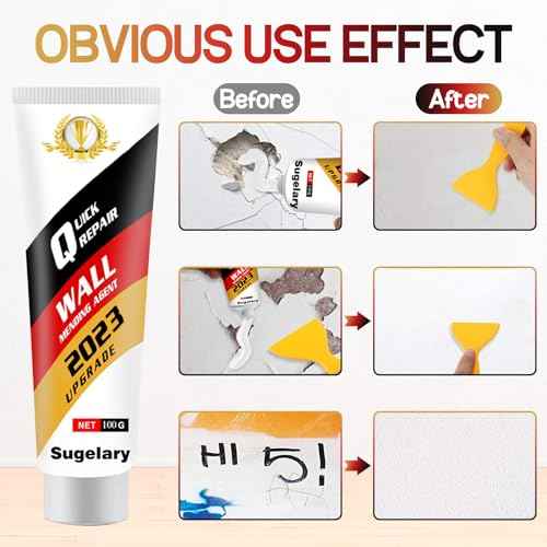 Sugelary Drywall Patch Repair Kit with Scraper, Wall Spackle Repair Paste, Wall Mending Agent Quick and Easy Solution to Fill The Holes for Home Wall, Plaster Dent Repair and Wood Scratch Repair