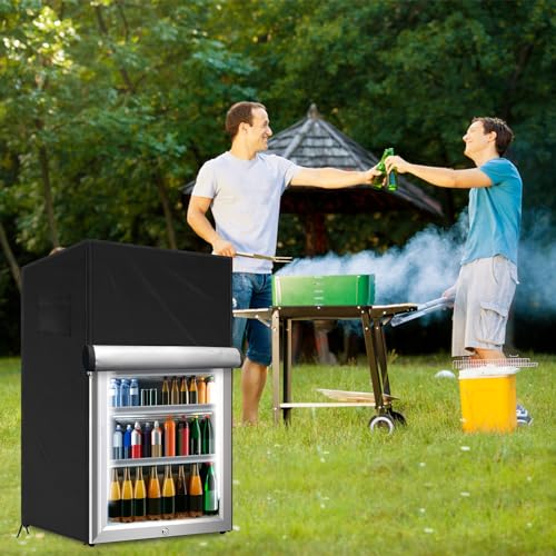 Outdoor Refrigerator Cover for 23 x 22 x 34 in Upright Mini Fridge - Black (Variation: Black / 22" x 23" x 34")