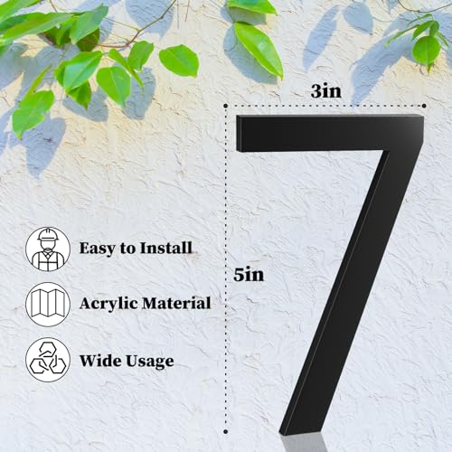 Merear 5-Inch Self-Adhesive House Number No.3 for Exterior Use