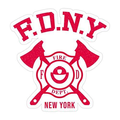 Elizabeth 3 PCs Stickers FDNY Fire Department New York Firefighter 3 x 4 Inch Die-Cut Wall Decals for Laptop Window Car Bumper Helmet Water Bottle