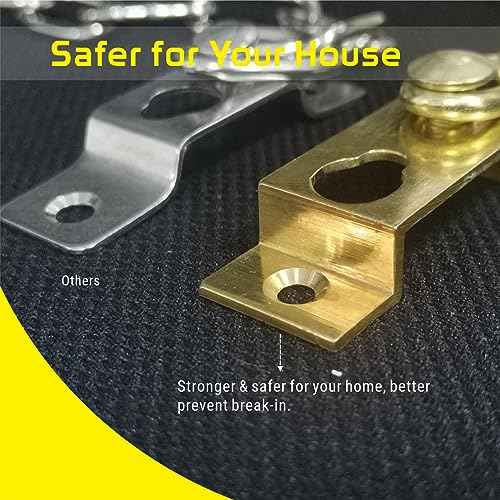 Security Door Chain Guard Solid Brass, Heavy-Duty Home Security, Sturdy and Rust-Resistant Brass Door Lock Security Chain (Brass)