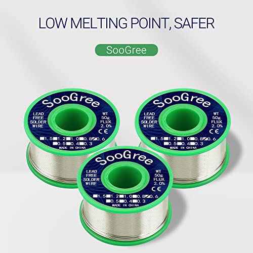 Solder Wire Sn99.3 Cu0.7 with Rosin Core,Fine Alloy Electronics Soldering Electric Solder for Electrical, Electronic, Connector, DIY Soldering (0.6mm/50g)