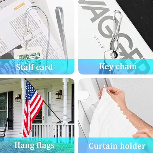25mm Silver Stainless Steel Spring Hooks 100PCS Lightweight Lanyard Clips