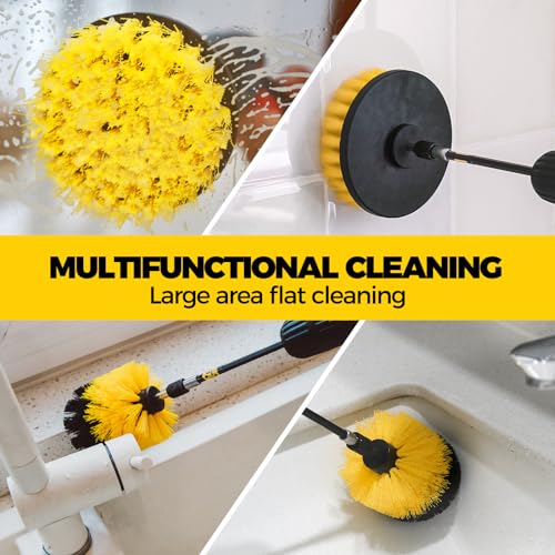 Yellow Holikme 6-Piece Drill Brush Set - Soft Bristle Power Scrubber for Home & Auto Cleaning