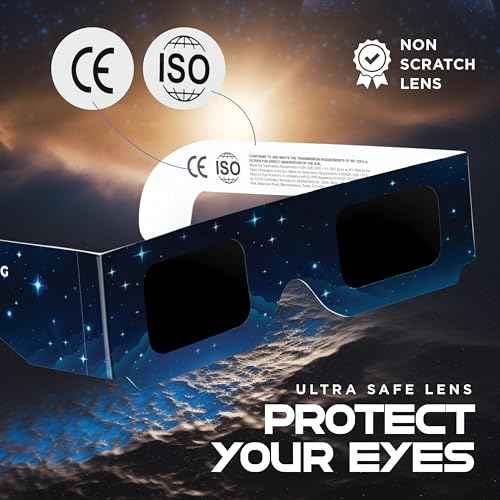 Medical king Solar Eclipse Glasses (10 pack) 2024 CE and ISO Certified Safe Shades for Direct Sun Viewing Approved 2024