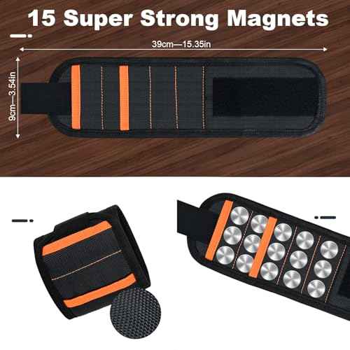 2 Pack Magnetic Wristband for Tools ? Lightweight Tool Belt & Portable Magnet Wristband for Holding Screws, Nails, Drilling Bits ? Best Tool Gifts for Dad, Husband, Grandpa, & Handyman