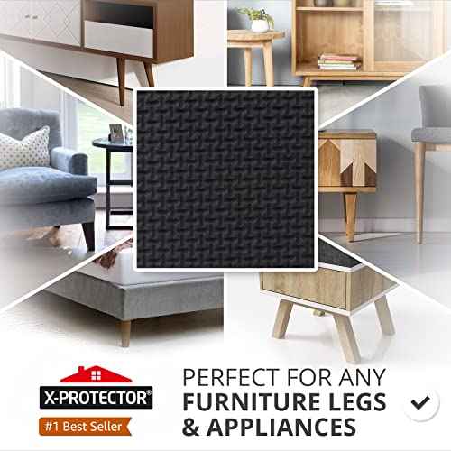 X-PROTECTOR Non Slip Furniture Pads - 16 Premium Furniture Grippers 2"! Self-Adhesive Rubber Feet Furniture Feet - Ideal Non Skid Furniture Pad Floor Protectors - Keep Furniture in Place!
