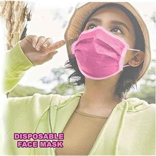 100 Pack 3 Ply Disposable/Filter Protection Face Masks for Adult Men Women