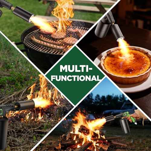 Powerful Propane Torch Head, Campfire Starter, Charcoal Lighter, Welding Torch Head by MAPP, MAP/PRO, for Searing Steak, Soldering, Brazing, Stripping Paint(Tank Not Included)