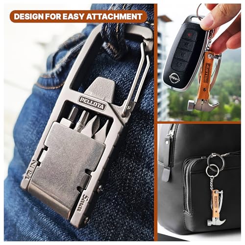 Multi Tool Prizes [17-in-2] for Adults - Multi Tool for Men, Multitool, Small Hammer, Small Tools, Hammer Multitool, Gifts for Men, Dad, Husband, Camping, Bottle opener, retrieve card pin