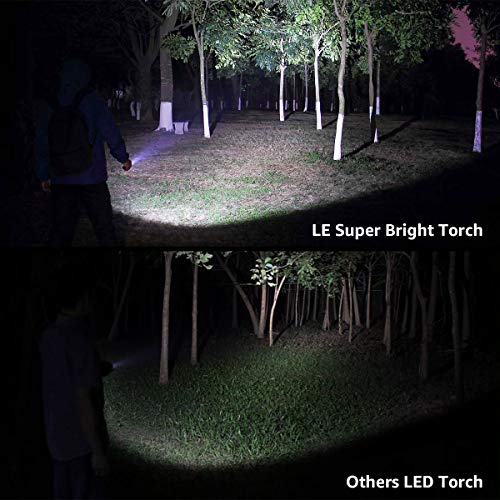 Lepro Black LED Flashlight - Waterproof, High Lumens, Adjustable Focus, Compact Handheld