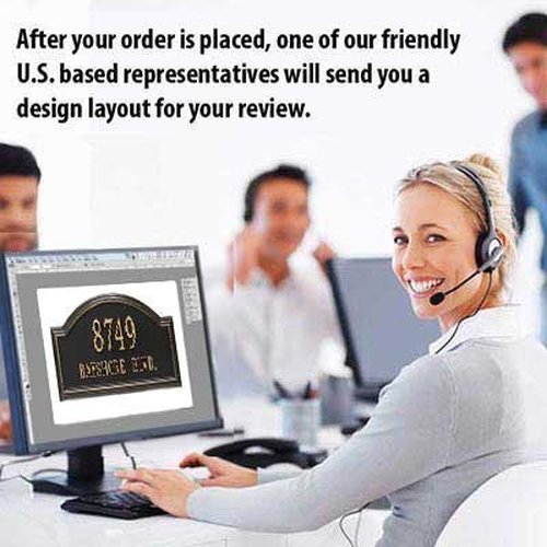 Whitehall™ Personalized Cast Metal Address plaque - The Providence Arch Plaque. Made in the USA. BEWARE OF IMPORT IMITATIONS. Display your address and street name. Custom house number sign.