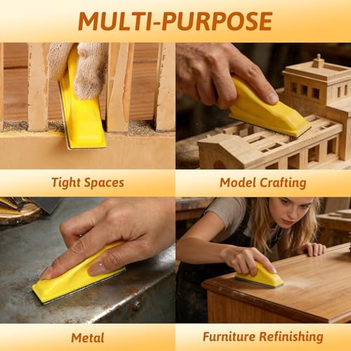 180-Piece Mini Sanding Kit with Grit Sandpaper & Hand Blocks for Woodworking