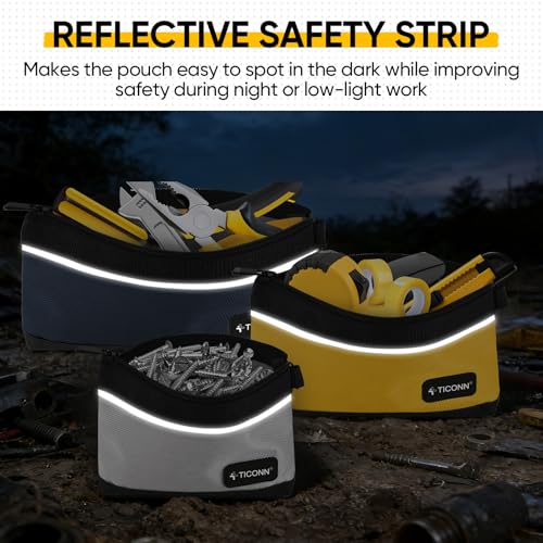 Colored 6-Pack Waterproof Tool Pouches with Zipper - Small, Puncture-Resistant