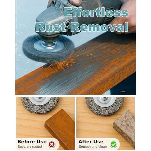 10 Pcs Wire Brush for Drill, Coarse Carbon Steel Crimping Wire Wheel Brush, 1/4 Inch Hex Shank, Wire Cup Brush Drill Bit for Cleaning Rust, Stripping and Abrasive