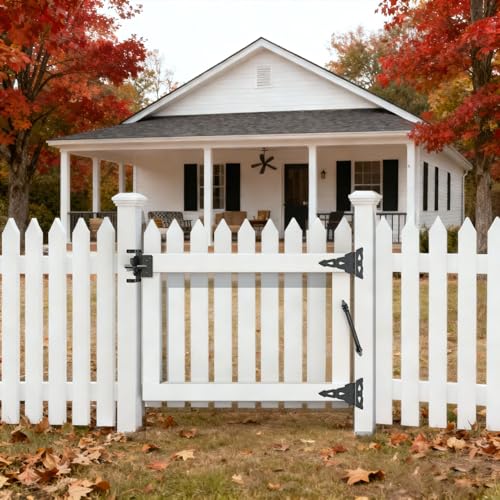 Skysen 14-Inch Self-Closing Fence Gate Spring Adjustable for Wooden/Vinyl Fences - Carbon Steel, Black (Listing 1)