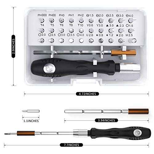 32 In 1 Small Screwdriver Set, Mini Magnetic Screwdriver Set ? Contains 30 Bits Precision Repair Tool Kit, Torx Screwdriver Tool Sets for Eyeglass, Watch, Phones, Laptop, Computers, Toys