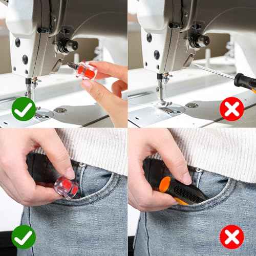 4 Pcs Stubby Screwdriver, Small Screwdriver with Flat Head and Phillips Head Tiny Stubby Tools Sewing Notions for Tight Spaces DIY Repairing Sewing Machines