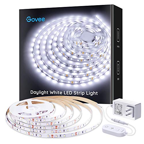 Govee 16.4ft White LED Strip Lights Dimmable 6500K with Control Box