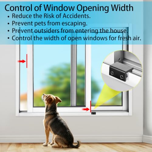ZRFCXE 4 Pack Black Window Locks for Horizontal & Vertical Sliding Windows