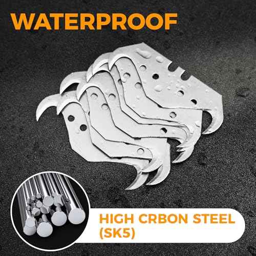 30PCS Utility Hook Blades, SK5 Carbon Steel Super Big Hook Trimming Blades, Safety Horn Knife Blade for Wallpaper, Cutting Carpets, Roofing, Industry Materials