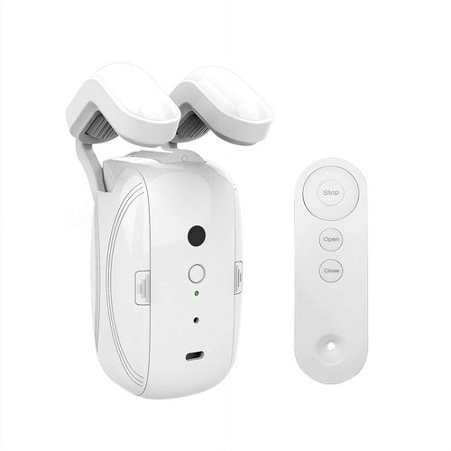 Smart Automatic Curtain Opener, Remote Controlled Electric Curtains Opener with App/Timer/Voice, Upgraded High-Performance Motor, Easy to Install, for Roman Rod/I/U Track (Roman Rod Single Open)