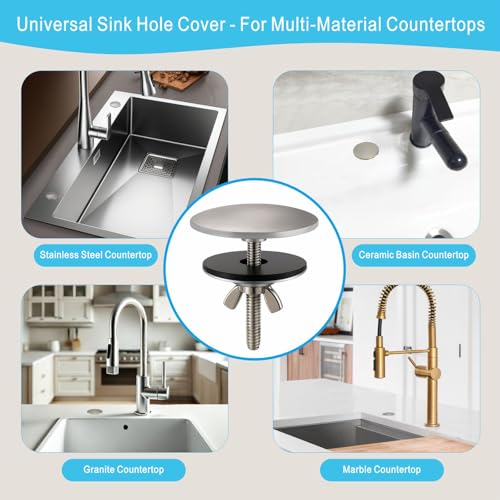 Brushed Nickel Kitchen Sink Hole Cover Brass Faucet Hole Plug for Sink Sprayer