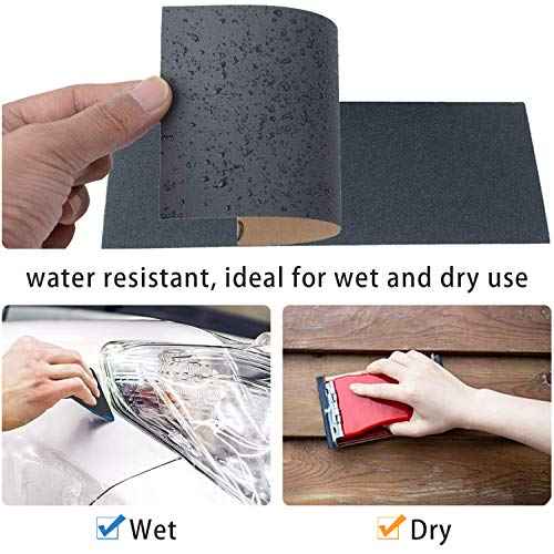 25PCS Sandpaper, Wet Dry Sandpaper, High Grit 1000 2000 3000 5000 7000 Sandpaper Sheets Assortment for Wood Metal Polishing Automotive Sanding, 9 x 3.6 inches