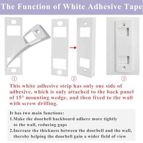 Adhesive Video Doorbell Tape Mount Compatible with TP-Link Tapo Smart Video Doorbell Camera D210/D225,Doorbell Replacement Tape for Apartment,No Drilling No Damaging Wall