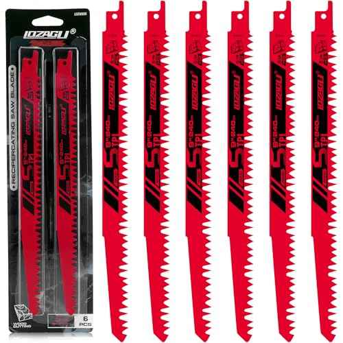 9-Inch Wood Pruning Reciprocating Saw Blades, 6-Piece, 5TPI Wood Saw Blades