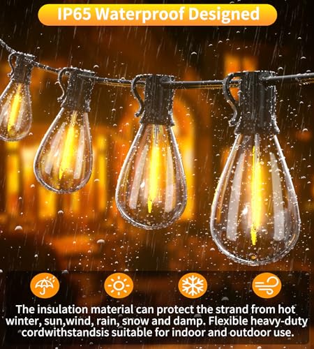 Tenmiro 200FT Outdoor String Lights with Shatterproof S11 Bulbs Waterproof Patio Decor