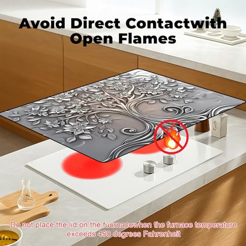 BSFHH XXL Heat-Resistant Stove Top Cover 28.5" x 20.5" Big Tree Pattern