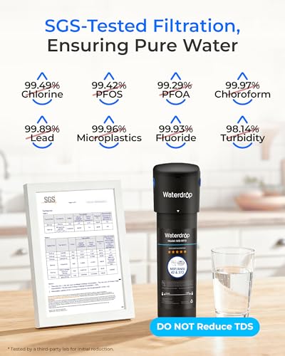 Waterdrop 10UA Under Sink Water Filter System NSF/ANSI 42 Certified - 1 Year Replacement Filter Included