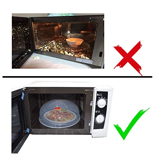 Layron Red 11.5in Microwave Splatter Cover with Grip Handle, BPA Free, Dishwasher Safe