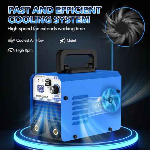 TRQWH 200A MMA Welding Machine 110V Stick Welder Machine Portable ARC Welder with IGBT Digital Display Hot Start for Beginners and Professionals Welder (MMA200ST)