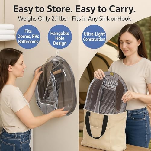 Gray 19in 2-in-1 Portable Hand Washing Basin with Washboard - Travel Laundry Tub