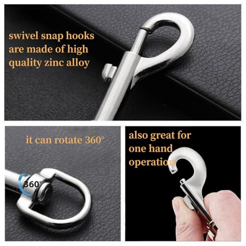 4 Pack Zinc Alloy Swivel Snap Hooks for Dog Leash, Boat Rope, Keychain - 1.8 Inch
