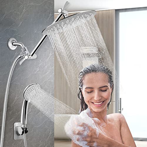 NearMoon Solid Brass 3-Way Shower Arm Diverter Valve Chrome Fixed Nut