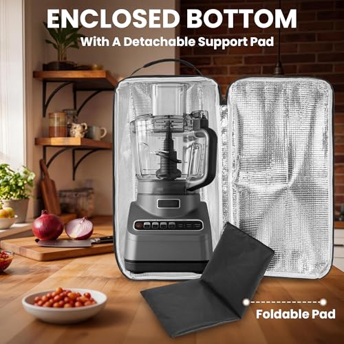 CROTIRAD Universal 8-14 Cup Food Processor Cover with Dust-Proof Pockets