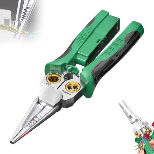 8 in 1 Wire Stripper with Voltage Tester, 2025 New Multifunctional Plier Tools, Foldable Wire Stripper Electrical Pliers for Cutting and Pulling Pliers, Durable Crimping Tool for Home Repair (1pcs)