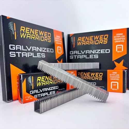 T50 Galvanized Staples - Heavy Duty 3/8" Crown, 3/8" Inch Leg Length - Fits All T50 Staple Guns - Forged in Fire & Ice, Rust Resistant - 500 Count Pack