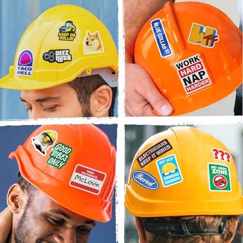Funny Hard Hat Stickers for Men - 175pcs - Hard Hat Accessories for Men - Blue Collar, Construction, Helmet, Laptop, Water Bottle, Cars, Tool Box Accessories - Cool Stickers for Adults