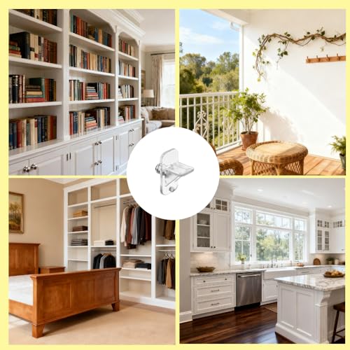 Laoha 1 Inch x 0.5 Inch x 1/4 Inch Plastic Shelf Pegs, 20PCS Support & Clips for Cabinets & Bookcases