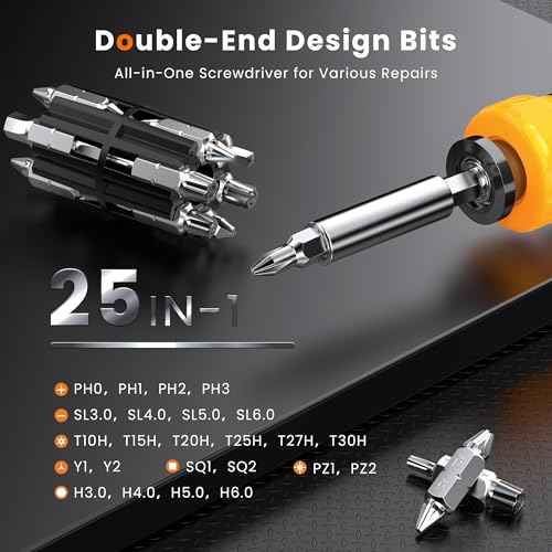 JOREST 25 in 1 Multi Bit Screwdriver Set, Portable Multi Screwdriver Tool All in One, Tool Gifts for Men, Magnetic Screw Driver with Torx Philips Hex Flathead Square, Repair Kit for Bicycle, Toys