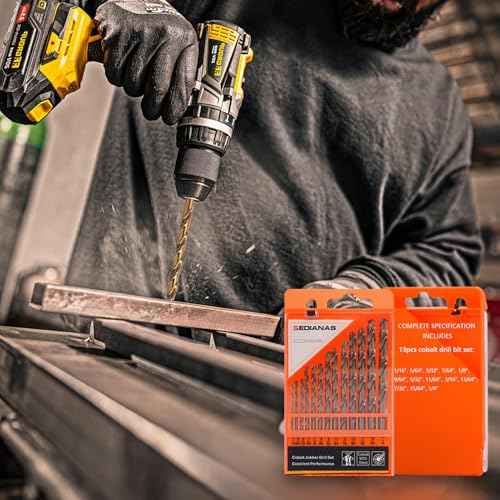 Cobalt Drill Bit Set - 13Pcs M35 HSS Twist Drill Bits Kit 1/16"-1/4" for Hardened Metal, Stainless Steel, Cast Iron, Wood and Plastic