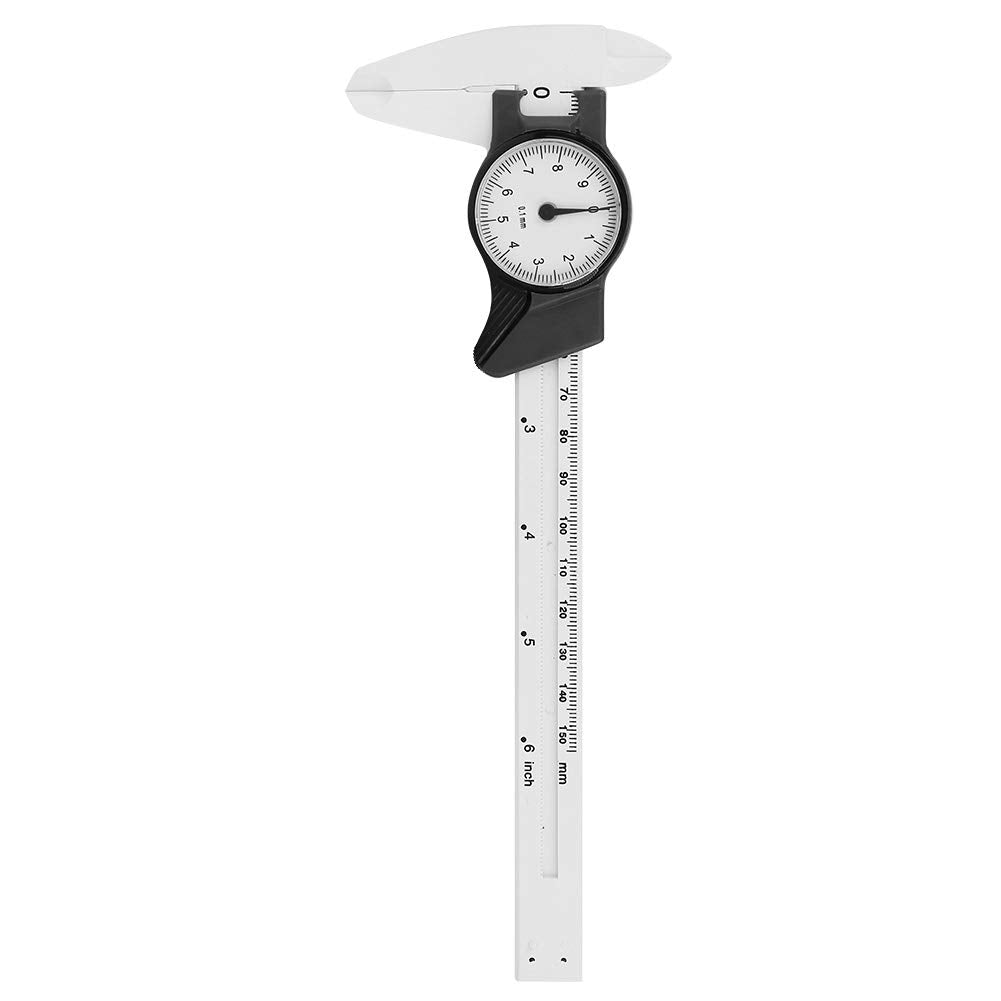 Zerone 6Inch Vernier Dial Caliper, 0-150mm Plastic Dial, 0.1mm Read Value, Imperial Standard (White)