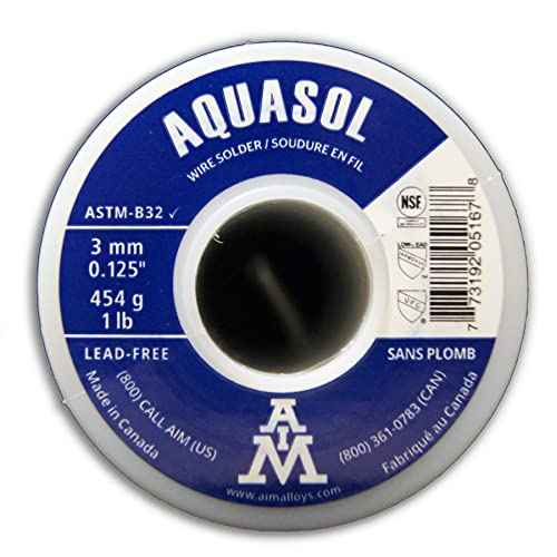 AIM Lead-Free Plumbing Solder, Silver Bearing, 0.125inch dia, 1 Lb Spool