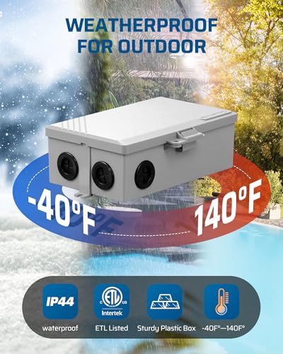 DEWENWILS Gray Digital Pool Pump Timer 2HP 40A 120-277VAC 7-Day Programmable Switch