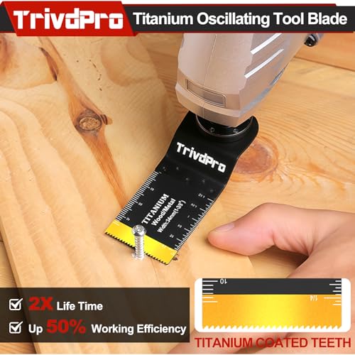 Multitool Blades Multi-Tool Blades Kits - TrivdPro 100pcs Oscillating Tool Blade Oscillating Saw Blades for Metal Wood Plastic, Oscillator Blades for Multi Tool Fits Dewalt Milwaukee Ryobi Fein Bosch