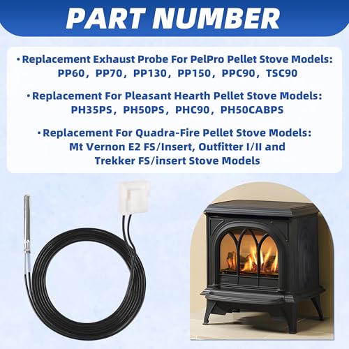 Exhaust Probe SRV7000-669 Replacement for PelPro Quadra-Fire Pleasant Hearth Stoves